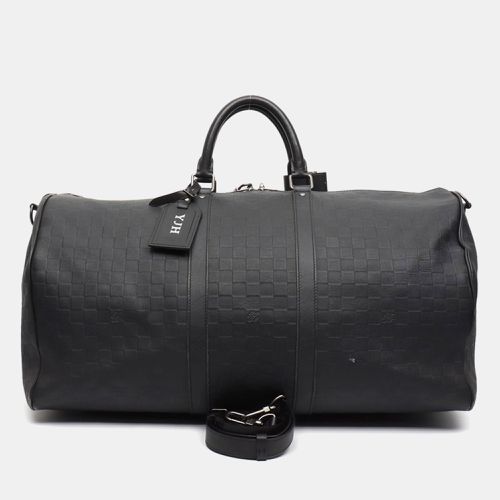 Louis Vuitton Black Damier Infini Bandoulière Keepall 55 Duffel Bag - Louis Vuitton - Modalova