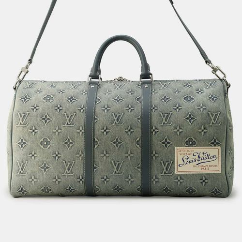 Louis Vuitton Blue Monogram Washed Denim Keepall Bandouliere Size 50 - Louis Vuitton - Modalova