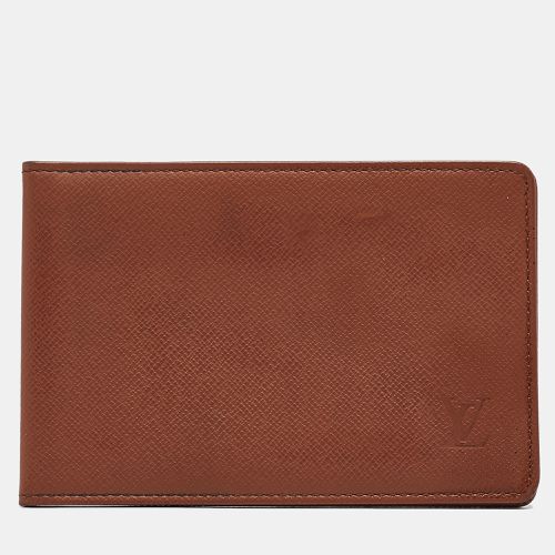 Louis Vuitton Brown Taiga Leather ID Card Holder - Louis Vuitton - Modalova