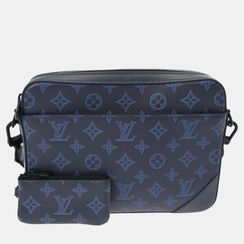 Louis Vuitton Blue Gray Leather Monogram Shadow Duo Shoulder Bag - Louis Vuitton - Modalova