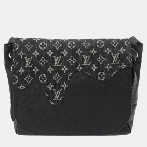 Louis Vuitton Black Denim Canvas/Calf Monogram Drip Busa Shoulder Bag - Louis Vuitton - Modalova