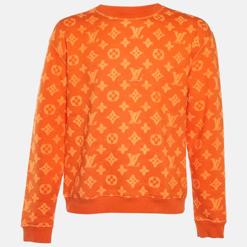 Louis Vuitton Orange Monogram Knit Crew Neck Sweatshirt M - Louis Vuitton - Modalova