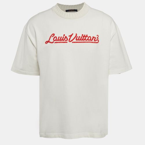 Louis Vuitton X Nigo Off White Embroidered Jersey Crochet Neck T-Shirt XL - Louis Vuitton - Modalova