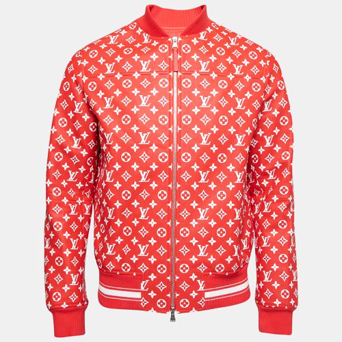 Louis Vuitton X Supreme Red Monogram Leather Bomber Jacket M - Louis Vuitton - Modalova