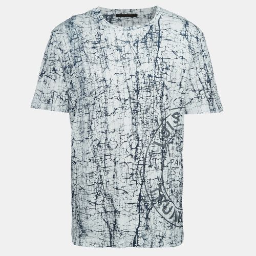 Louis Vuitton White/Blue Abstract Print Jersey Crew Neck T-Shirt XL - Louis Vuitton - Modalova