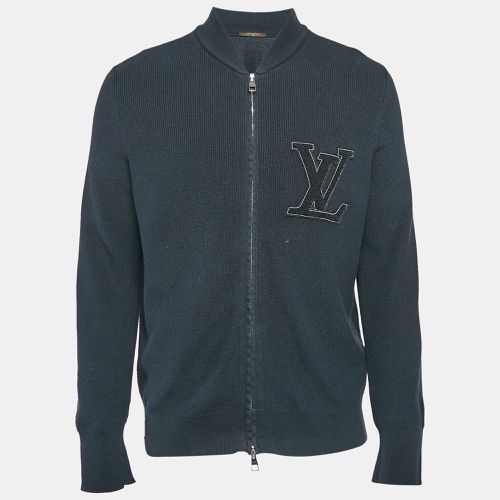 Louis Vuitton Navy Blue LV Patch Rib Knit Zip Up Jacket XS - Louis Vuitton - Modalova