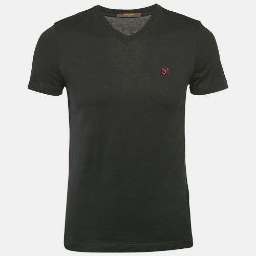 Louis Vuitton Black LV Embroidered Jersey V-Neck T-Shirt XS - Louis Vuitton - Modalova