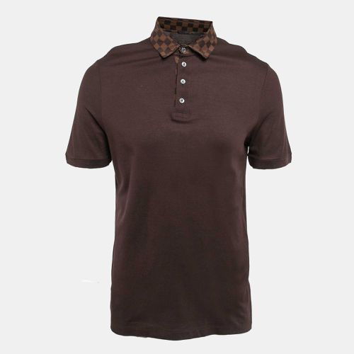 Louis Vuitton Brown Cotton Damier Ebene Detailed Polo T-Shirt L - Louis Vuitton - Modalova