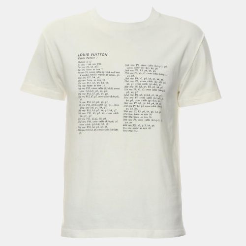 Louis Vuitton Broken White Cotton Cable Pattern Printed T-Shirt S - Louis Vuitton - Modalova
