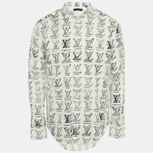 Louis Vuitton White Logo Print Cotton Button Front Shirt L - Louis Vuitton - Modalova