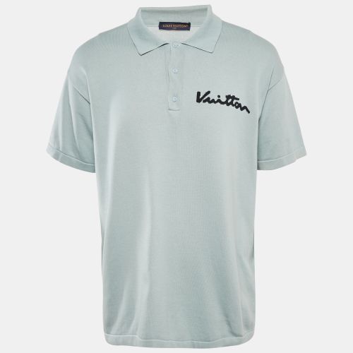 Louis Vuitton Blue Jersey Intarsia Detail Polo T-Shirt XL - Louis Vuitton - Modalova