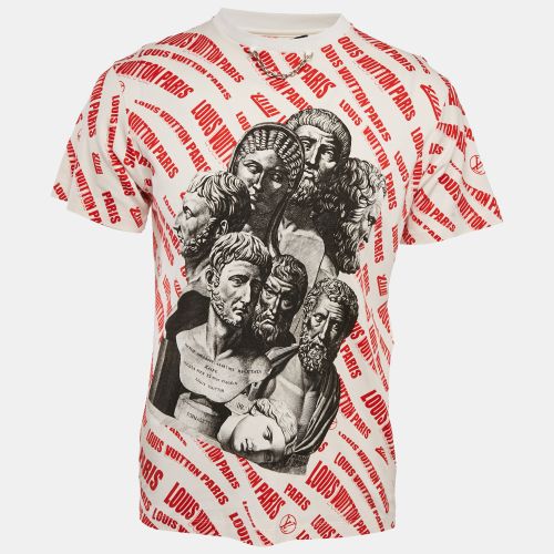 Louis Vuitton Red Printed Jersey Crew Neck T-Shirt M - Louis Vuitton - Modalova