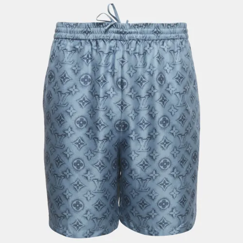 Louis Vuitton Blue Monogram Print Silk Shorts XL - Louis Vuitton - Modalova