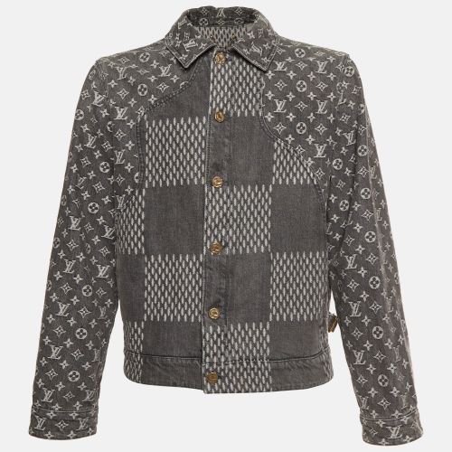 X Nigo Monogram Denim Button Front Jacket L - Louis Vuitton - Modalova