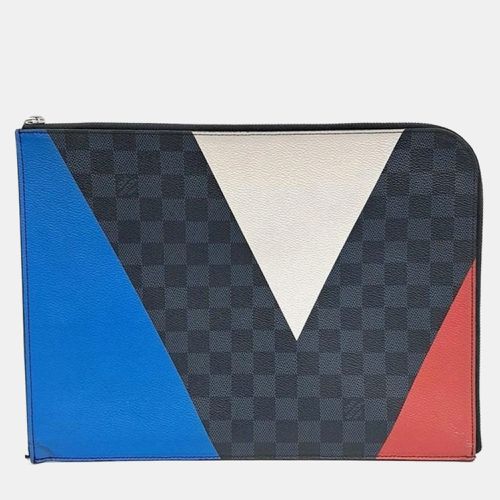 Blue Coated Canvas Damier Cobalt America's Cup Clutch Bag - Louis Vuitton - Modalova