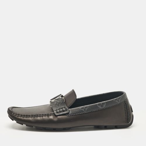 Louis Vuitton Black Leather and Monogram Eclipse Monte Carlo Loafers Size 42.5 - Louis Vuitton - Modalova