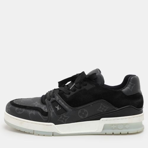 Louis Vuitton Black Monogram Eclipse Canvas and Suede LV Trainer Low Top Sneakers Size 41 - Louis Vuitton - Modalova