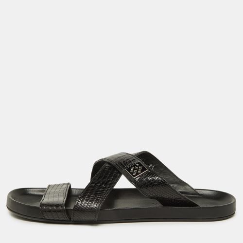 Louis Vuitton Black Lizard Leather Criss Cross Flat Sandals 43.5 - Louis Vuitton - Modalova