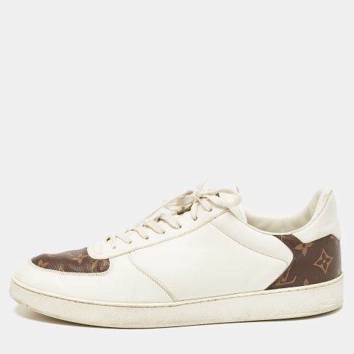 Louis Vuitton White Leather and Monogram Canvas Rivoli Sneakers Size 45 - Louis Vuitton - Modalova