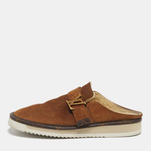 Louis Vuitton Brown Suede Shearling Fur Easy Mules Size 42 - Louis Vuitton - Modalova