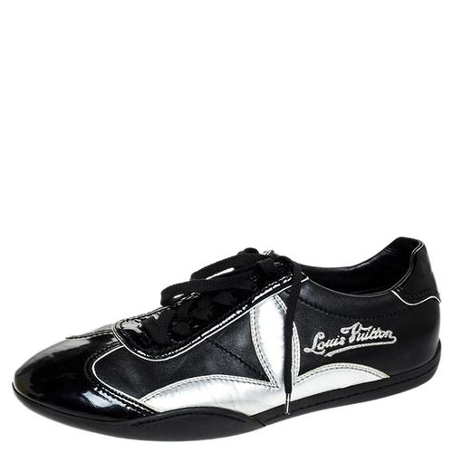 Louis Vuitton Black/Silver Patent Leather And Leather Low Top Lace Up Sneakers Size 41 - Louis Vuitton - Modalova