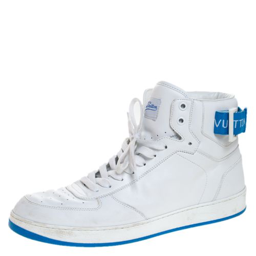 Louis Vuitton White/Blue Leather Rivoli High Top Sneakers Size 42 - Louis Vuitton - Modalova