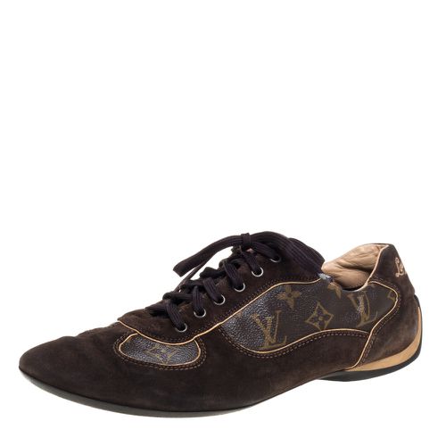 Louis Vuitton Brown Monogram Canvas And Suede Sneakers Size 43.5 - Louis Vuitton - Modalova