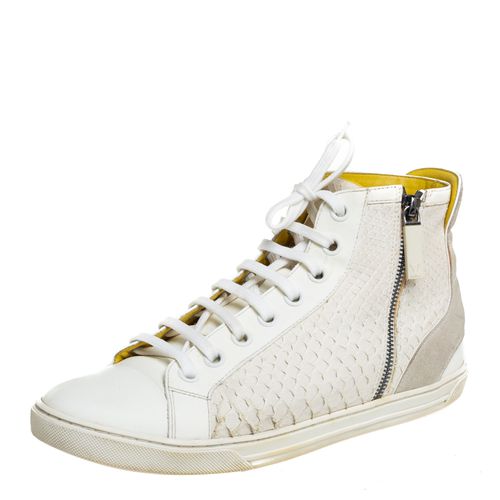 Louis Vuitton White/Grey Python And Suede Zip Up High Top Sneakers Size 40 - Louis Vuitton - Modalova