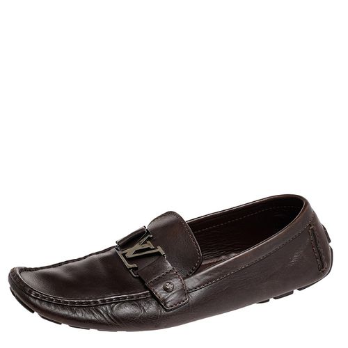 Louis Vuitton Dark Brown Leather Monte Carlo Slip On Loafers Size 44.5 - Louis Vuitton - Modalova