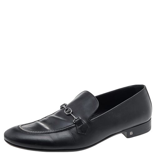 Louis Vuitton Black Leather Slip on Loafers Size 45 - Louis Vuitton - Modalova