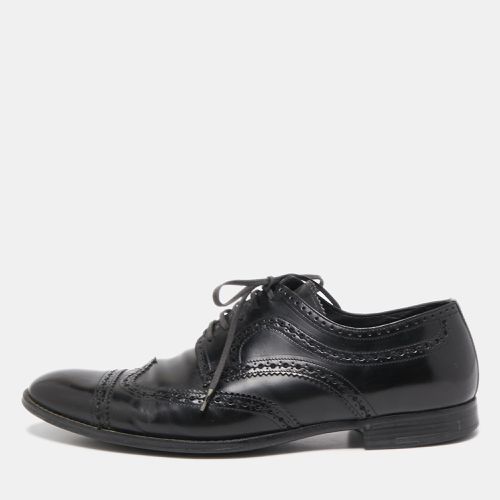 Dolce & Gabbana Black Brogue Leather Lace Up Derby Size 41 - Dolce & Gabbana - Modalova