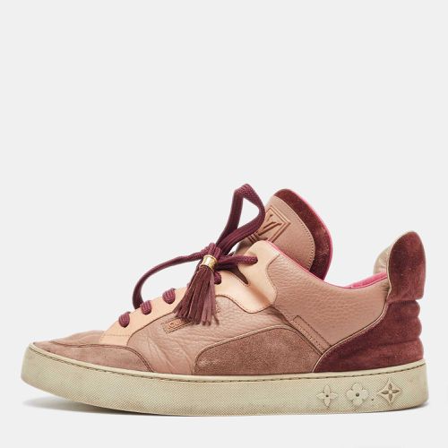 X Kanye West /Beige Leather and Suede Don Patchwork Low Top Sneakers Size 42.5 - Louis Vuitton - Modalova