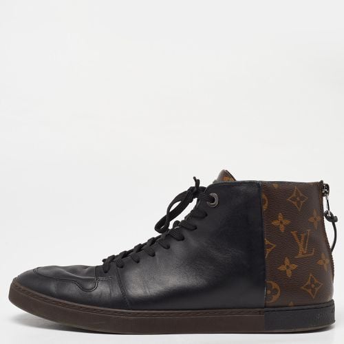 Louis Vuitton Black/Brown Leather and Monogram Canvas High Top Sneakers Size 43 - Louis Vuitton - Modalova