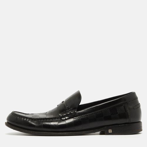 Louis Vuitton Black Damier Leather Santiago Loafers Size 41.5 - Louis Vuitton - Modalova