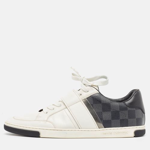 Louis Vuitton White Leather and Damier Graphite Canvas Low Top Sneakers Size 40.5 - Louis Vuitton - Modalova