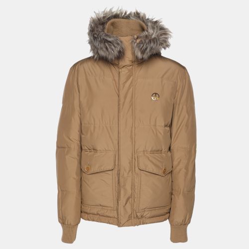 Love Moschino Beige Nylon Wool Puffer Hooded Jacket L - Love Moschino - Modalova