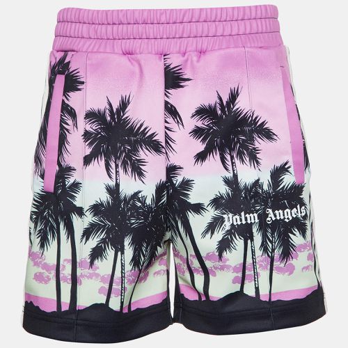 Palm Angels Pink Sunset Print Jersey Track Shorts S - Palm Angels - Modalova