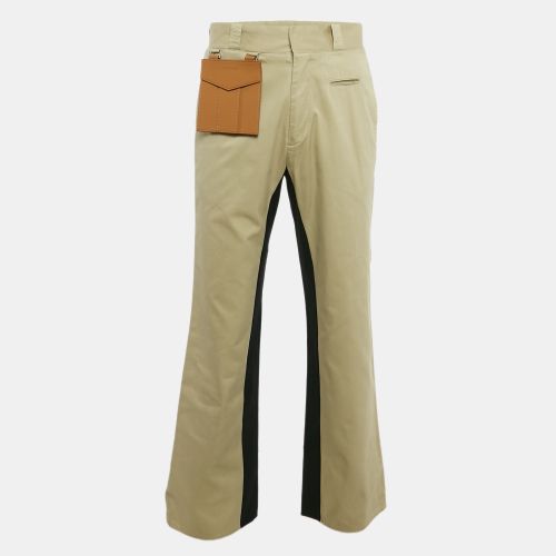 Palm Angels Beige Gabardine Cotton Contrast Trimmed Trousers L - Palm Angels - Modalova