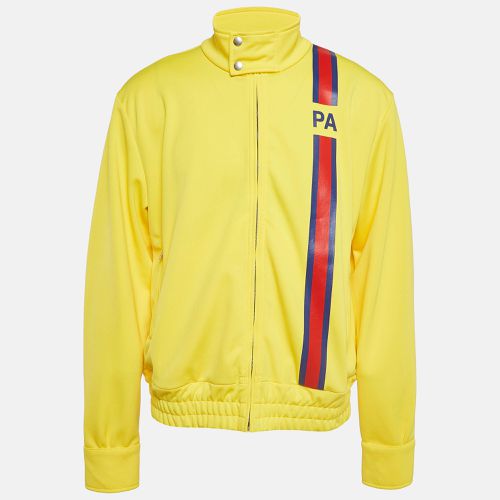 Palm Angels Yellow Printed Jersey Zipped Front Jacket L - Palm Angels - Modalova