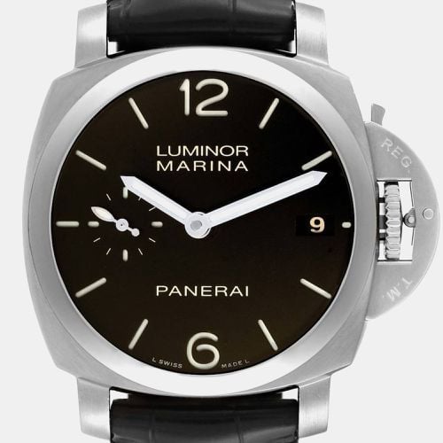 Panerai Black Stainless Steel Luminor Marina PAM00392 Automatic Men's Wristwatch 42 mm - Panerai - Modalova