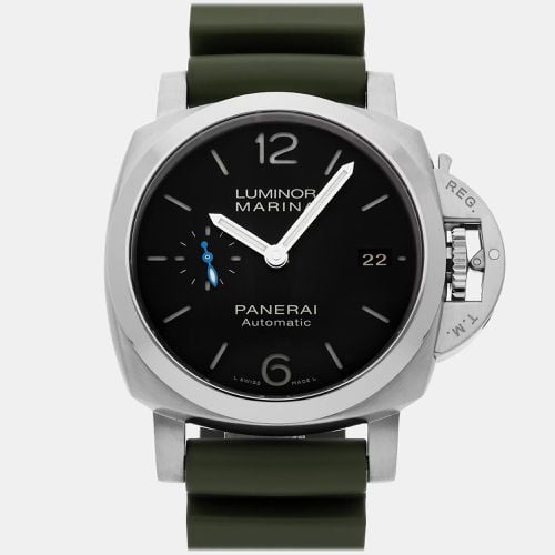 Panerai Black Stainless Steel Luminor Marina Automatic Men's Wristwatch 42 mm - Panerai - Modalova