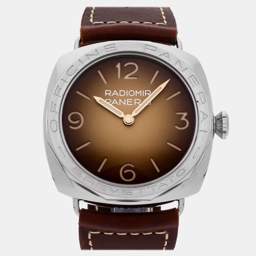 Panerai Brown Stainless Steel Radiomir Manual Winding Men's Wristwatch 47 mm - Panerai - Modalova