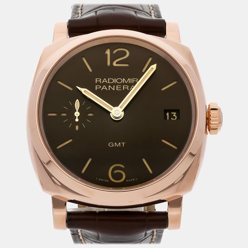 Panerai Brown 18k Rose Gold Radiomir Manual Winding Men's Wristwatch 47 mm - Panerai - Modalova