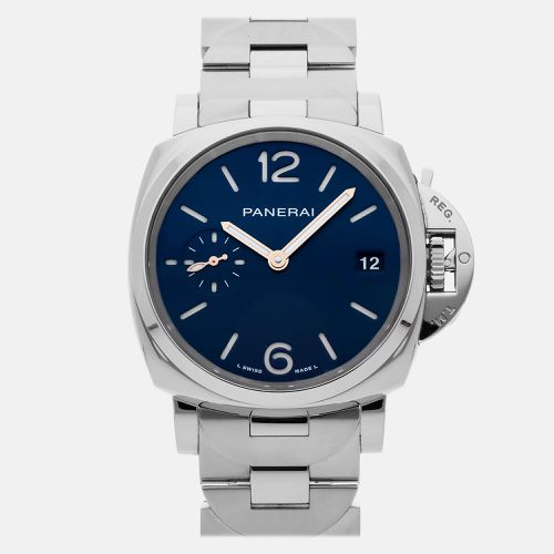 Panerai Blue Stainless Steel Luminor PAM01123 Automatic Men's Wristwatch 38 mm - Panerai - Modalova