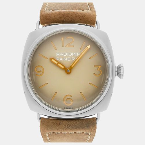 Panerai Beige Stainless Steel Radiomir Manual Winding Men's Wristwatch 45 mm - Panerai - Modalova