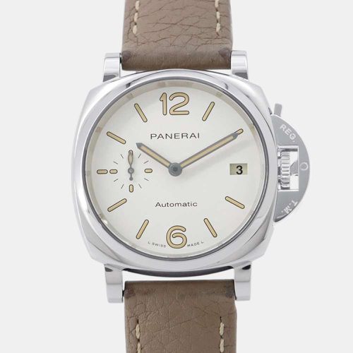 Panerai White Stainless Steel Luminor Due PAM01043 Automatic Men's Wristwatch 38 mm - Panerai - Modalova