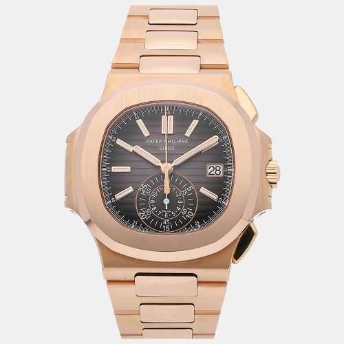 Patek Philippe Black 18k Rose Gold Nautilus Automatic Men's Wristwatch 40 mm - Patek Philippe - Modalova