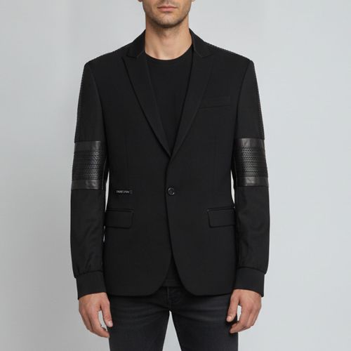 Knit Python Leather Trim Single Buttoned Jacket XXL - Philipp Plein - Modalova