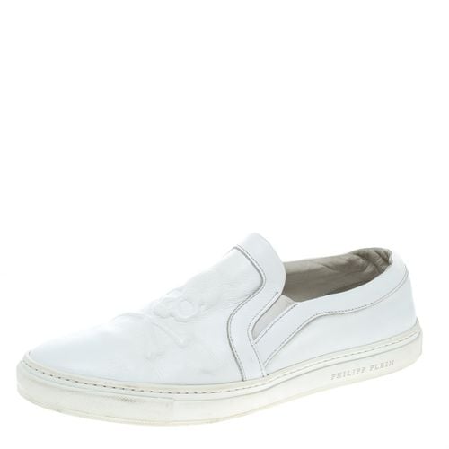 Philipp Plein White Leather Slip On Sneakers Size 44 - Philipp Plein - Modalova