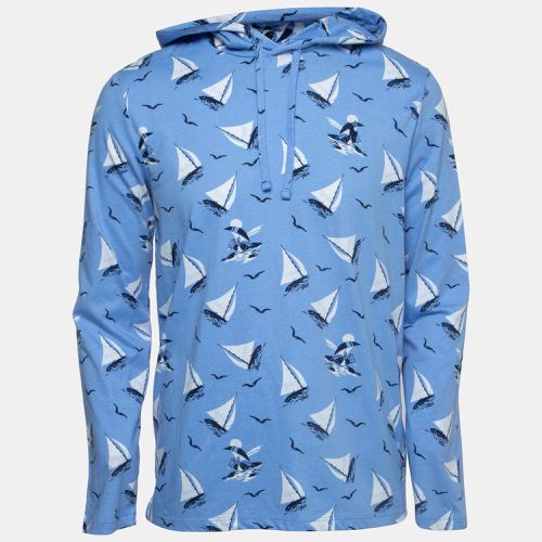 Polo Ralph Lauren Blue All-Over Yacht Print Cotton Hooded Sweatshirt S - Polo Ralph Lauren - Modalova